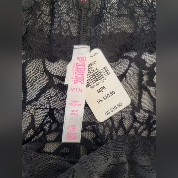 PINK Floral Lace Cheeky Boyshort- Med - NWT - Picture 9 of 10